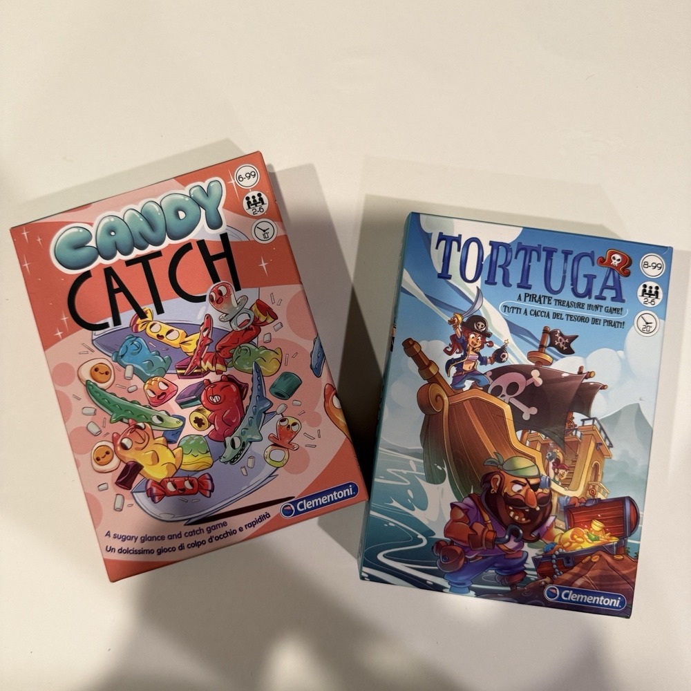 Clementoni Card Game Lot: Candy Catch & Tortuga Pirate Game - Sealed Cards